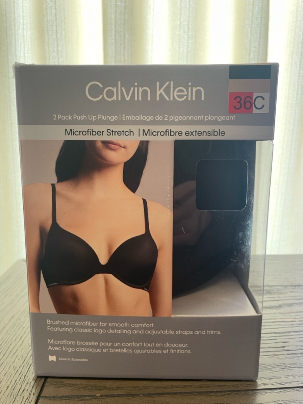 Calvin Klein Gray Microfiber 2-Pack Push-Up Plunge Bras